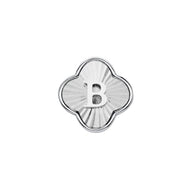 Textured Clover Charms (Silver) - Initials