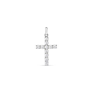 La Croix Crystal Cross Pendant (Silver)