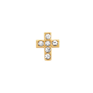 Made Mine Charms - Crystal Cross Charm (Gold)