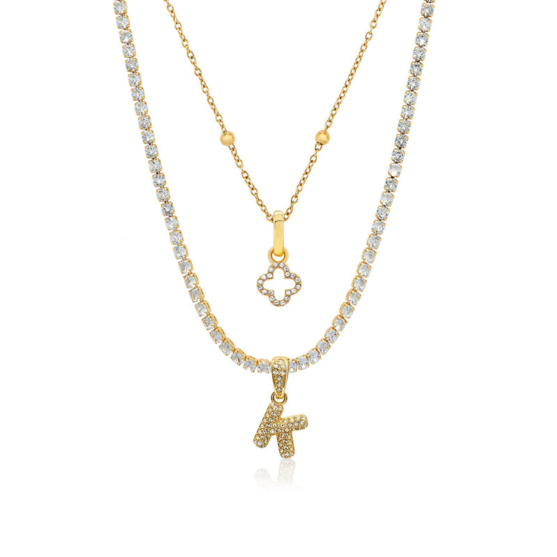 Crystal Bubble Initial Layered Set (Gold)