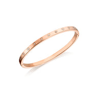JT - Crystal Heart Bangle (Rose Gold)