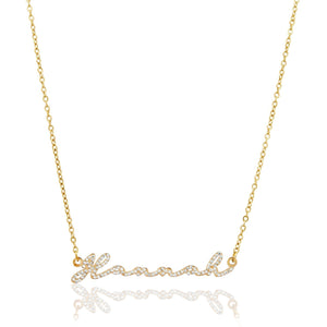 Crystal Signature Name Necklace (Gold) (Copy)