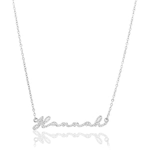 Crystal Signature Name Necklace (Silver)