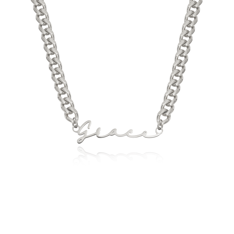 Signature Name Necklace - Silver