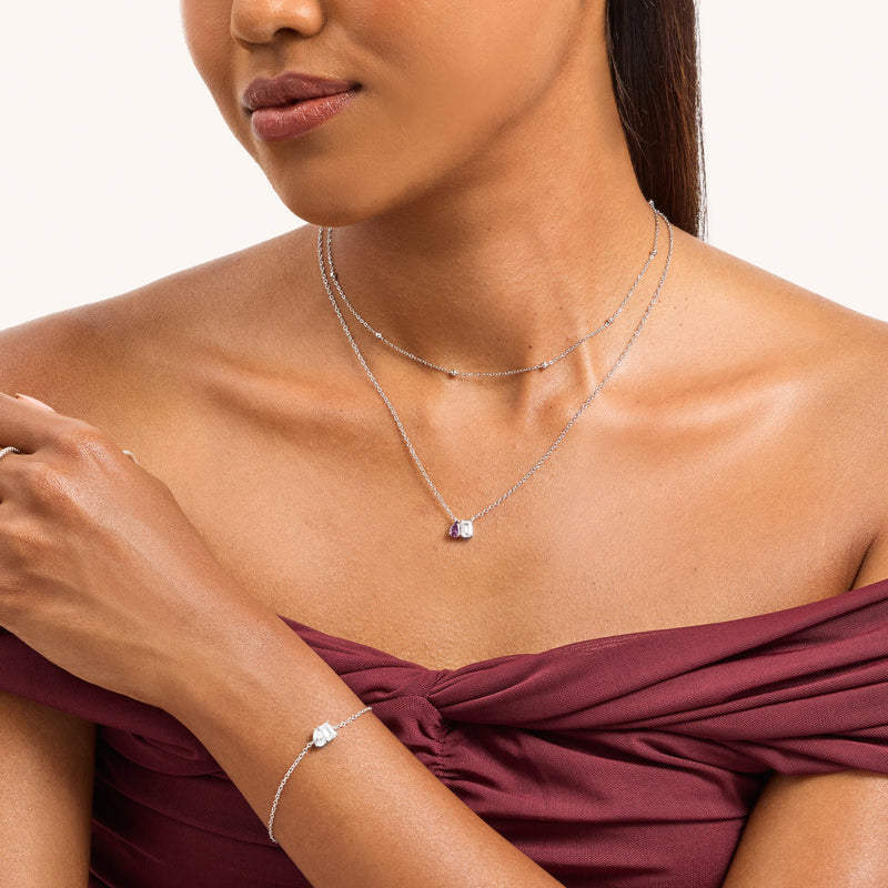 Custom Toi Et Moi Legacy Necklace (Silver)