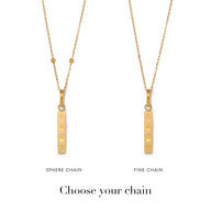 Custom Stamped Bar Pendant Necklace (Gold)