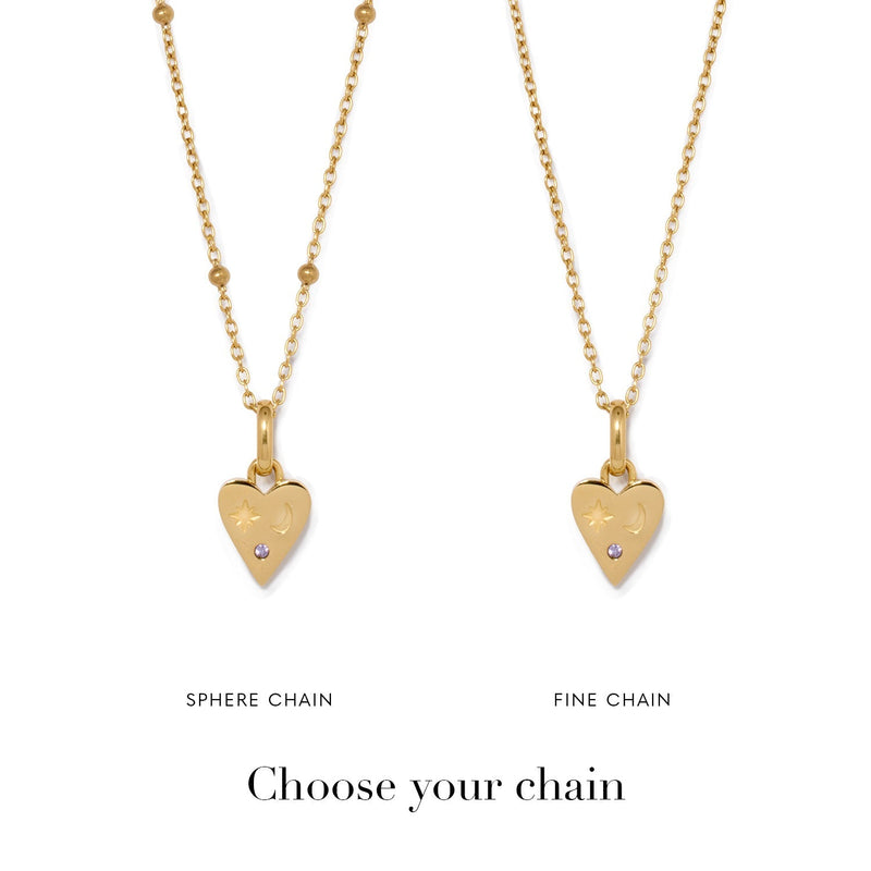 Custom Stamped Heart Pendant Necklace (Gold)