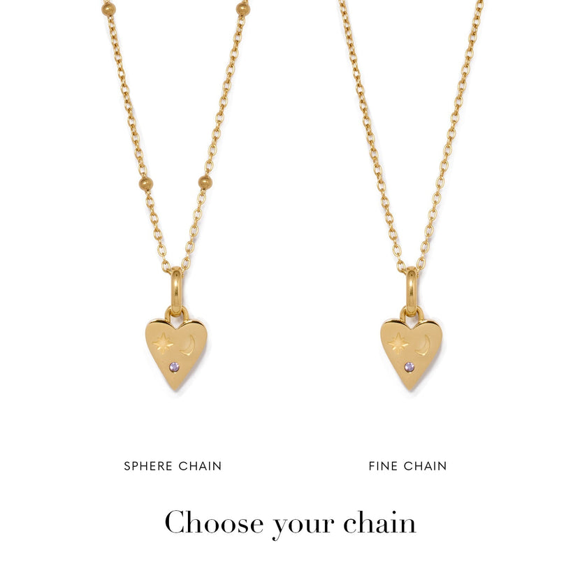 Custom Stamped Heart Pendant Necklace (Gold)