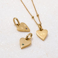 Custom Stamped Heart Pendant Necklace (Gold)