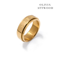 Custom Stamped Name Fidget Ring (Gold)