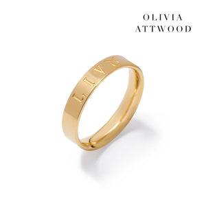 TEST - Custom Stamped Name Ring (Gold) - TEST