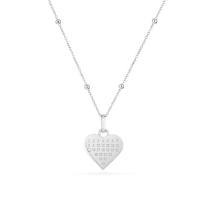 Custom Heart Calendar Necklace (Silver)
