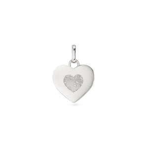 Uniquely Yours Fingerprint Heart Pendant (Silver)