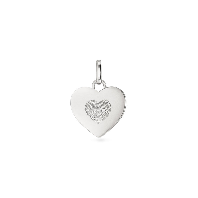 Uniquely Yours Fingerprint Heart Pendant (Silver)