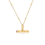 Custom Stamped T-Bar Necklace (Gold)