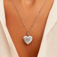 Uniquely Yours Fingerprint Heart Pendant (Silver)