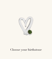 Stacey's Stories Doodle Heart Birthstone Ring (Silver)