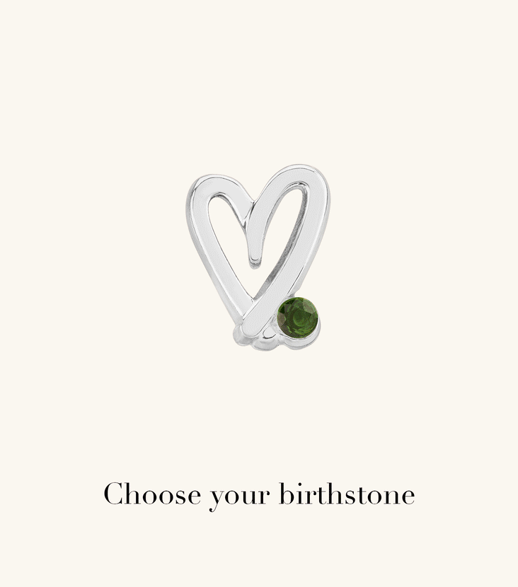 Stacey's Stories Doodle Heart Birthstone Ring (Silver)