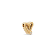 Doodle Heart Necklace Charm (Gold)
