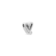 Doodle Heart Necklace Charm (Silver)