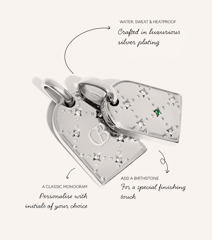 Double Monogram Necklace (Silver)