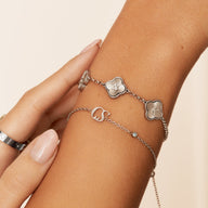 Mini Double Initial Bracelet (Silver)