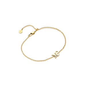 Mini Double Initial Bracelet (Gold)