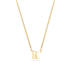 Mini Double Initial Necklace (Gold)