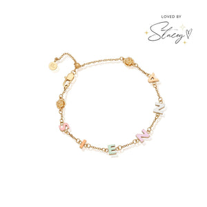 Custom Enamel Name Bracelet (Gold)