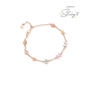 Custom Enamel Name Bracelet (Rose Gold)