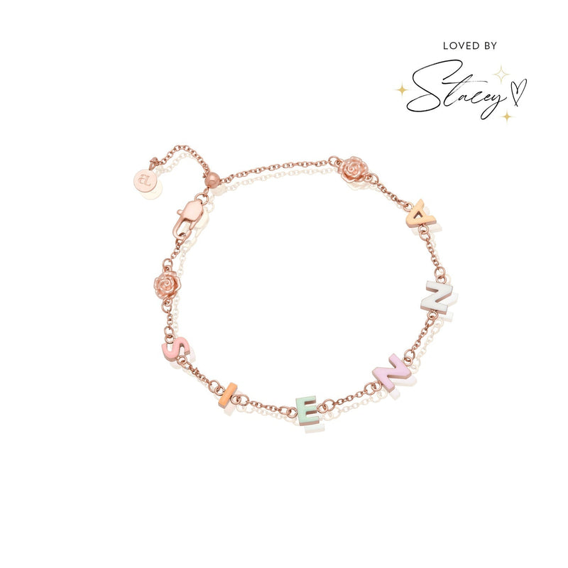 Custom Enamel Name Bracelet (Rose Gold)