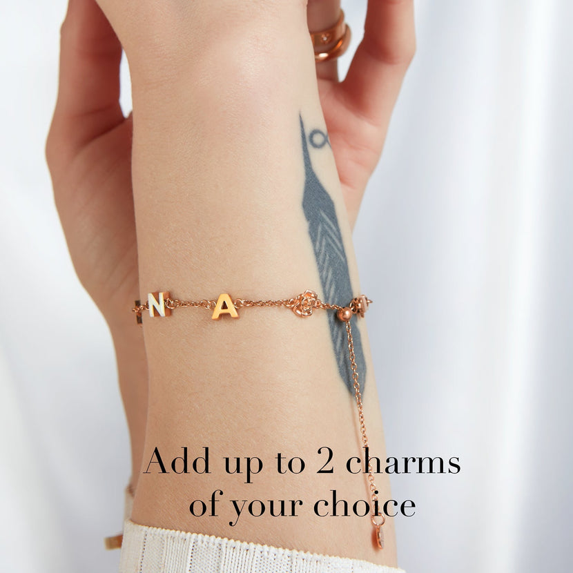 Custom Enamel Name Bracelet (Rose Gold)