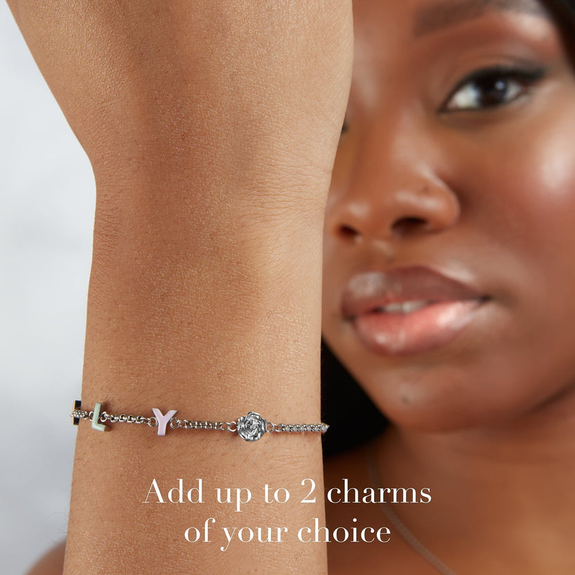 Custom Enamel Name Bracelet (Silver)