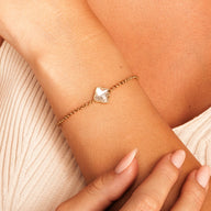 Faceted Birthstone Clover Bracelet (Gold)