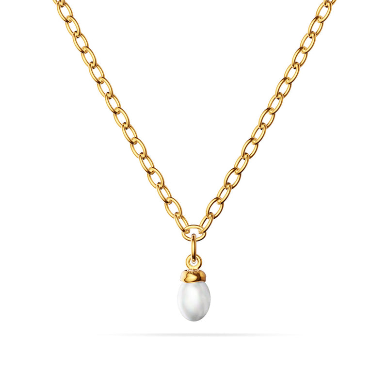Fine Organic Pearl Necklace (Gold)
