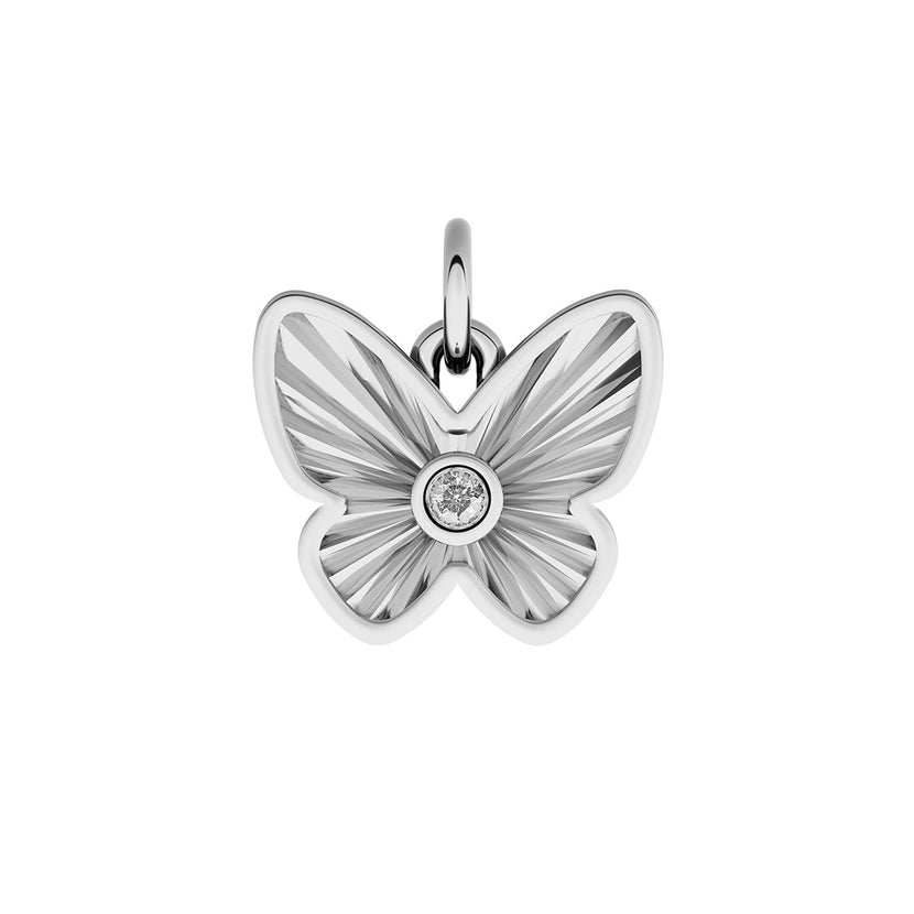Made Mine Fine Charm - Fluted Butterfly (Silver)