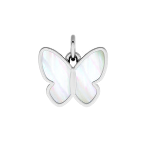 Made Mine Fine Charm - White Mother of Pearl Butterfly (Silver)