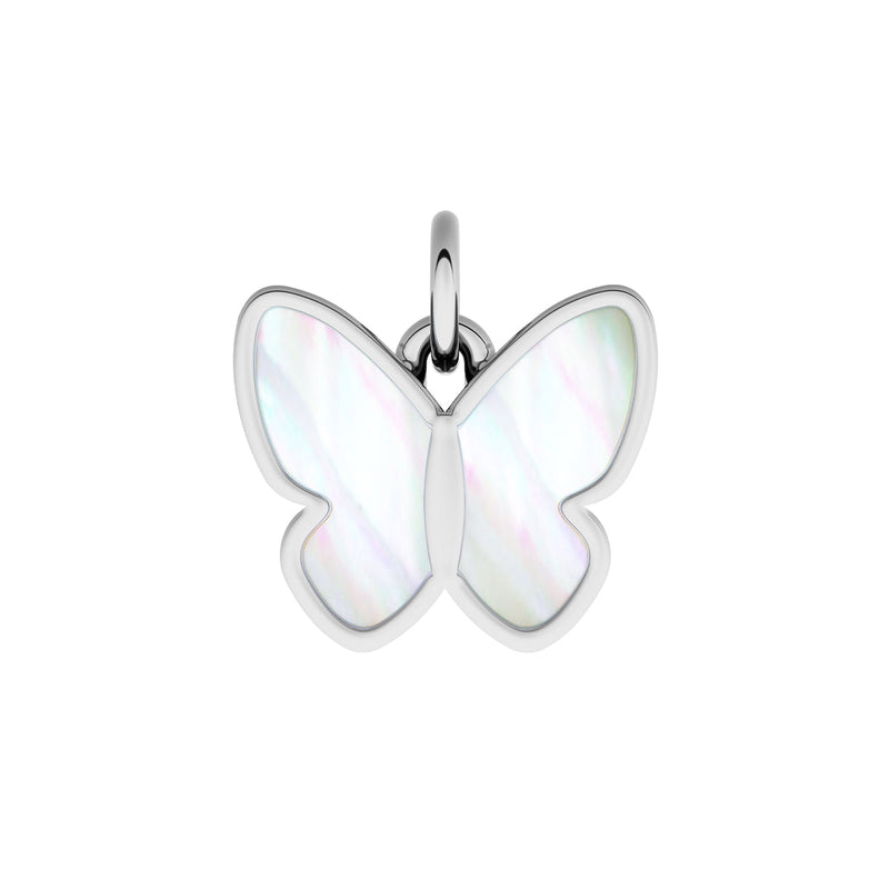 Made Mine Fine Charm - White Mother of Pearl Butterfly (Silver)