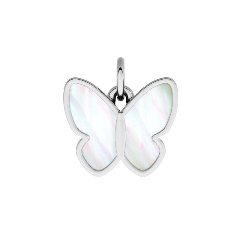Made Mine Fine Charm - White Mother of Pearl Butterfly (Silver)