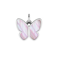 Made Mine Fine Charm - Pink Mother of Pearl Butterfly (Silver)