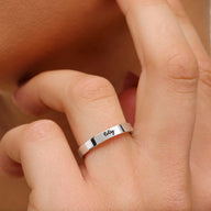 Fine Script Name Ring (Silver)