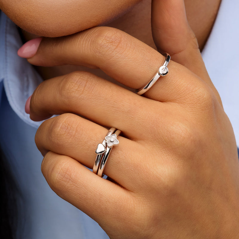 Fine Molten Organic Birthstone Ring (Silver)