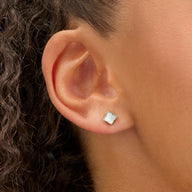 Fine Mini Pearl Clover Studs (Silver)