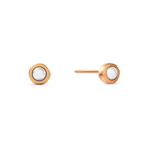 Fine Organic Pearl Stud Earring (Rose Gold)