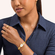 Fine Mini Fluted Clover Necklace (Gold)