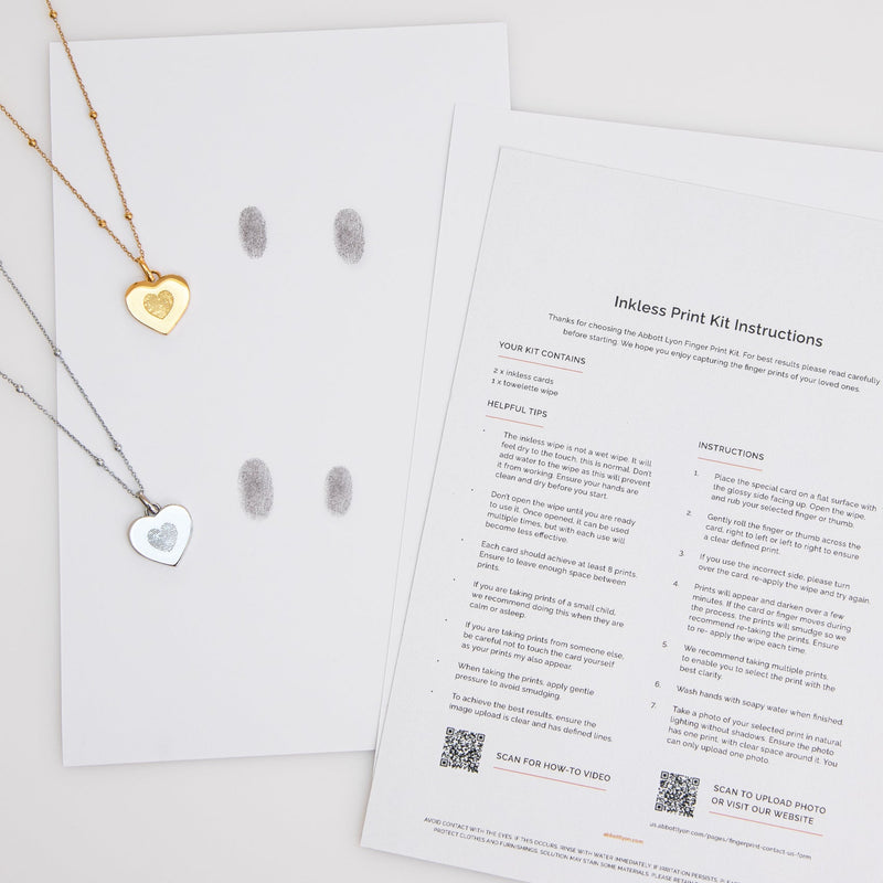 Uniquely Yours Fingerprint Heart Necklace Gift Set