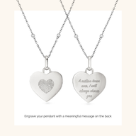 Uniquely Yours Fingerprint Heart Pendant (Silver)