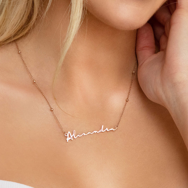 Signature Name Necklace (Rose Gold)