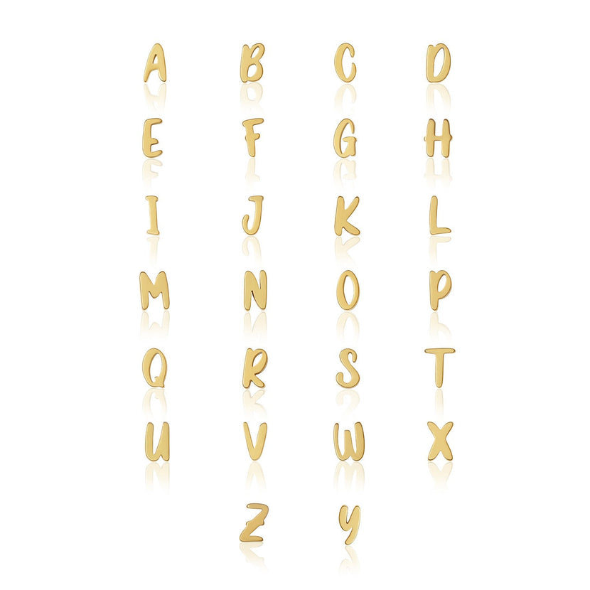 Fixed Charm - Handwritten Initial Charm (Gold)