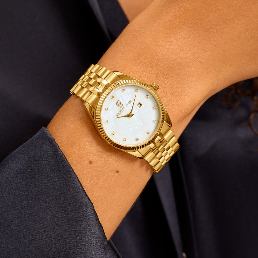 Gold Pearl Link Belgravia 36 Watch